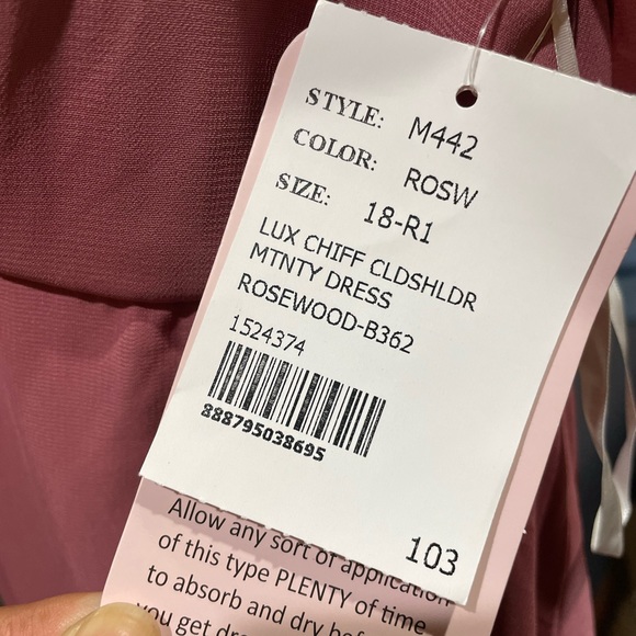 Dessy Collection Vivian Diamond Chiffon Maternity Dress in Rosewood - Picture 7 of 8